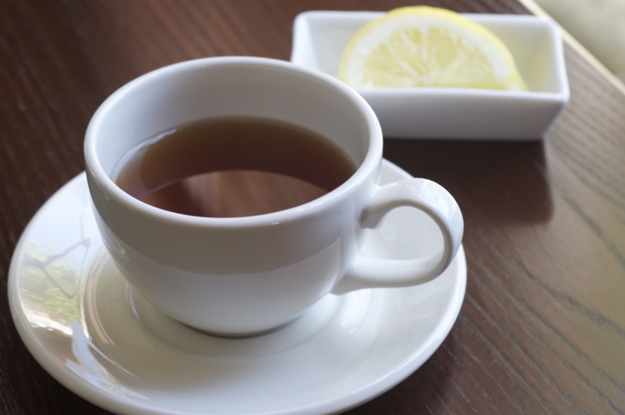 Earl grey tea served in a cup.